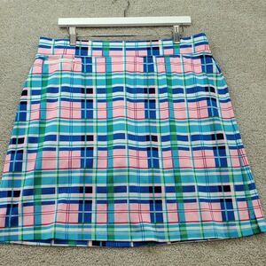 T by Talbots Women's Skirt Skort L Plaid Golf Tennis Activewear‎ Preppy Beach